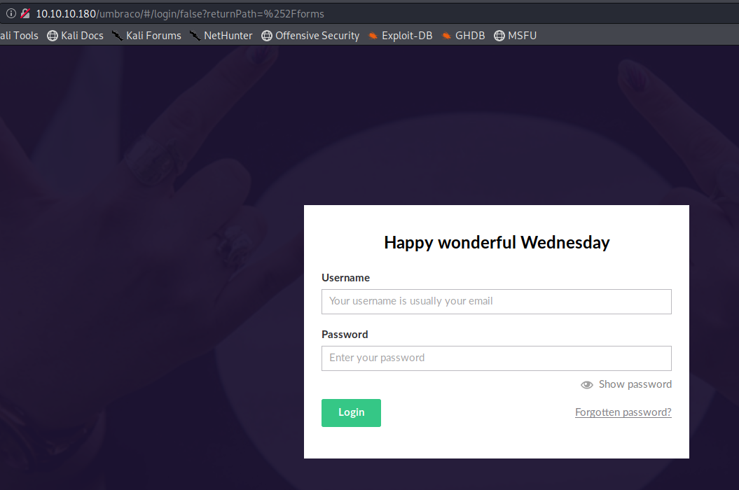Umbraco Login Page